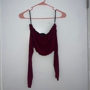 Crop top with long sleeves